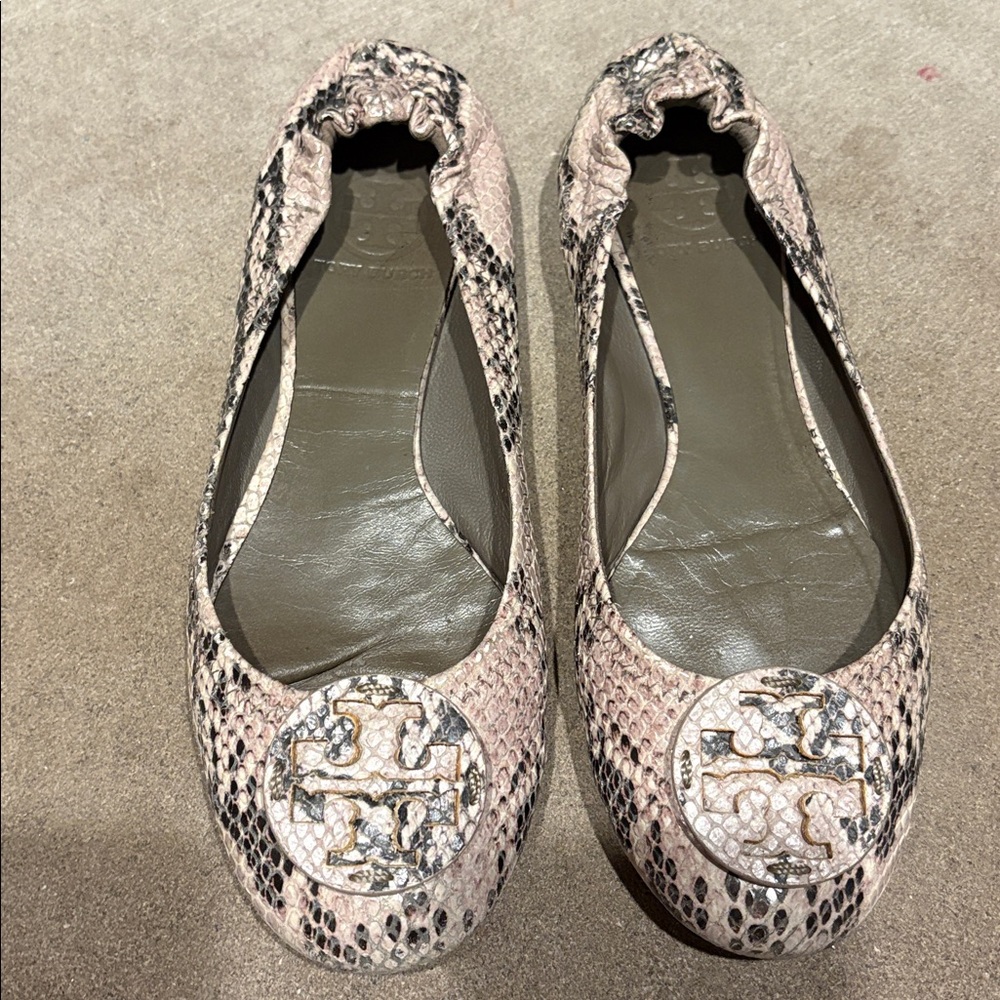 Tory Burch Snakeskin Print Ballet Flats - 8